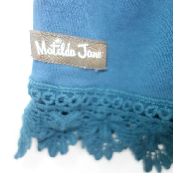 Matilda Jane Clothing Make Believe Hold The Key Dress Teal Blue Women's Medium - Picture 7 of 8